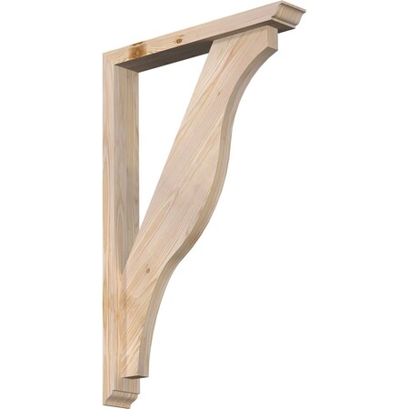 Ekena Millwork Funston Traditional Smooth Bracket w/ Offset Brace, Douglas Fir, 3 1/2"W x 22"D x 34"H BKT0402X22X34FST01SDF